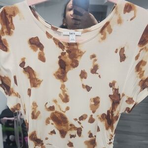 Bar III Cream and Brown Patterned Dress